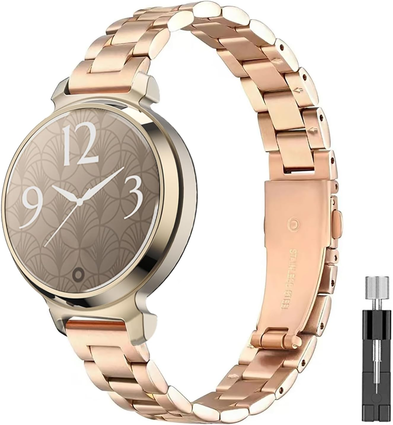 Haotop Stainless Steel Replacement Strap Compatible for Garmin Lily 2 Smartwatch