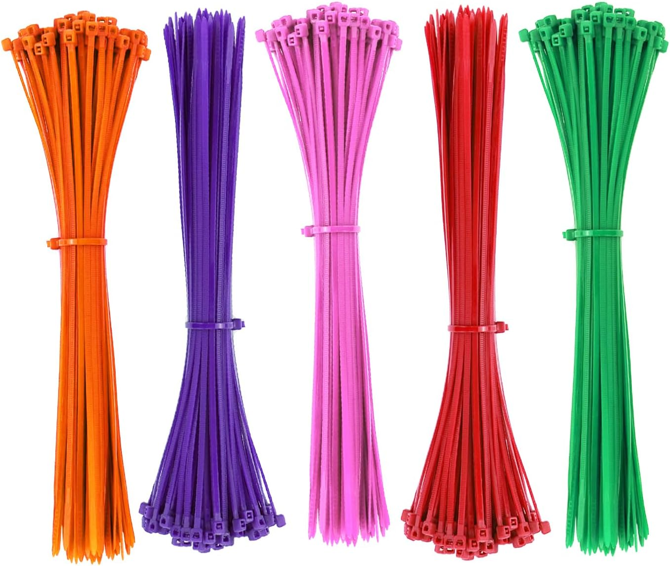 BOROLA Colorful Cable Zip Ties, 100 Packs Self Locking Wire Ties, Perfect for Home, Office, Garage and Workshop (Purple, 8 Inch)
