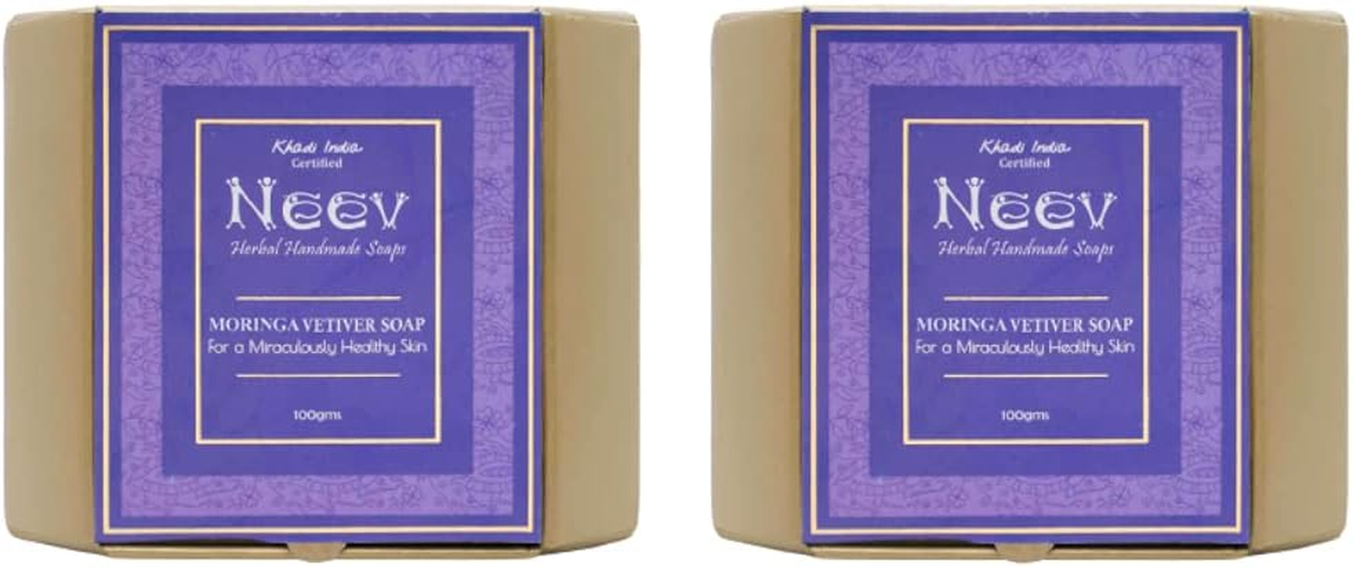 Neev Herbal Handmade Soaps Moringa Vetiver Soap (100Gm) - Set of 2 image number 2