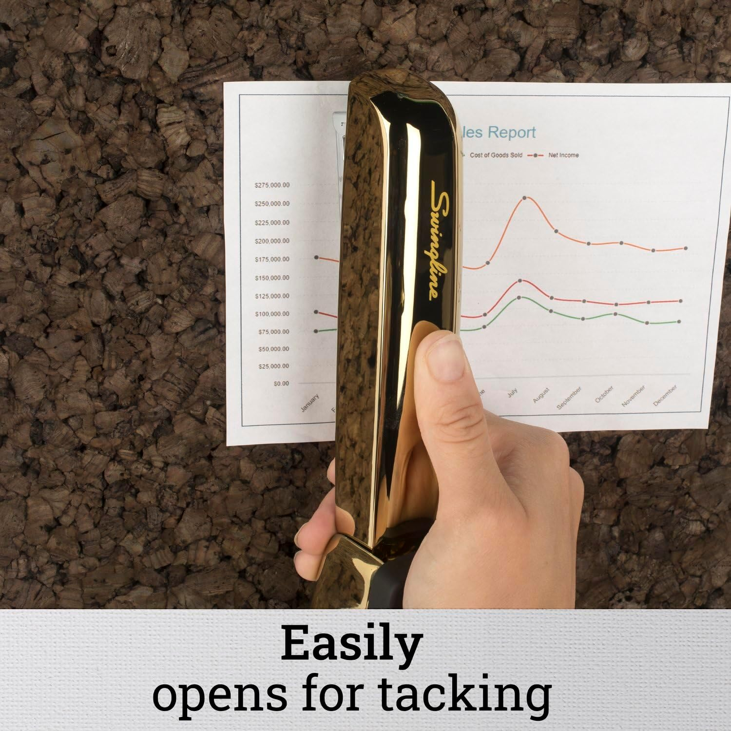 Swingline Stapler, 747, Manual, 25 Sheets Capacity, Business, Desktop, Gold Metallic (S7074721AZ) image number 6