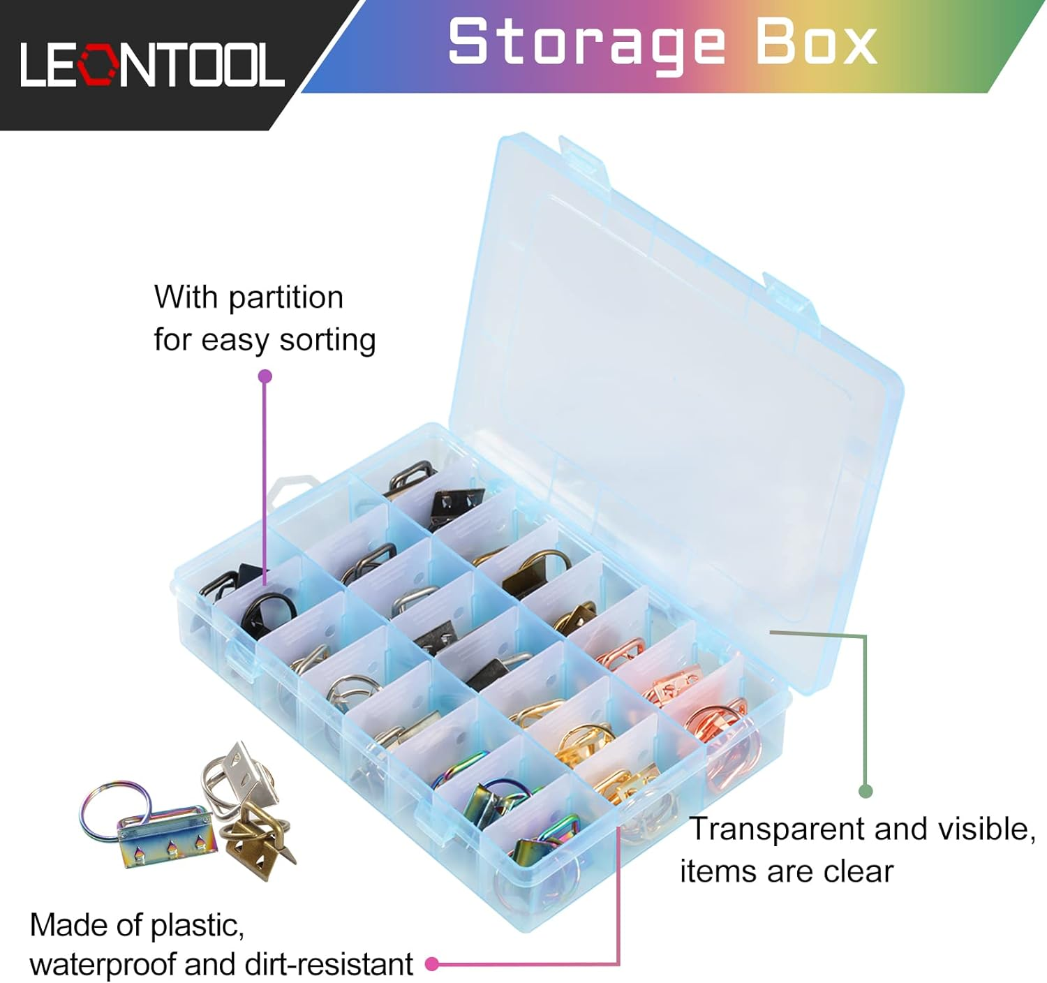 Key Fob Hardware Set 8 Colors Keychain Fob Hardware Kit for Wristlet Keychain, Key Lanyard and Key Chain Making image number 4