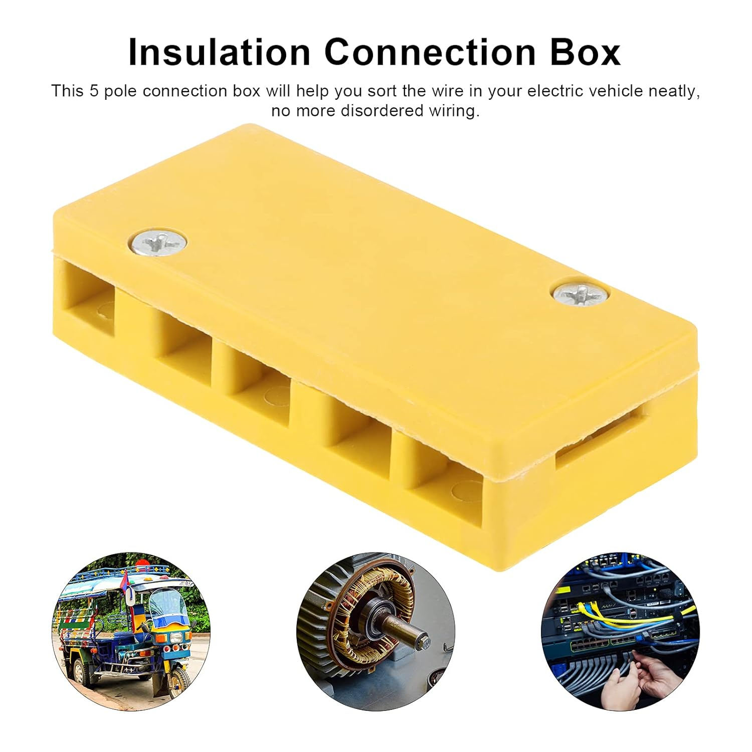 Electrical Motor Controller Wire Connection Box, 5 Pole Bike Wire Connector Box for E Bike, Phenolic Material, Ultrahigh Insulation Heat Resistance image number 4