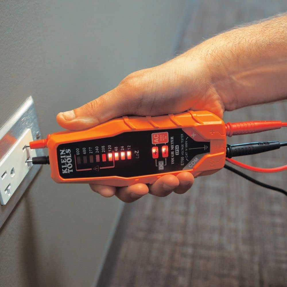 Klein Tools Electronic AC/DC Voltage Tester, Tests AC/DC Voltage from 12-600V, ET60 image number 5