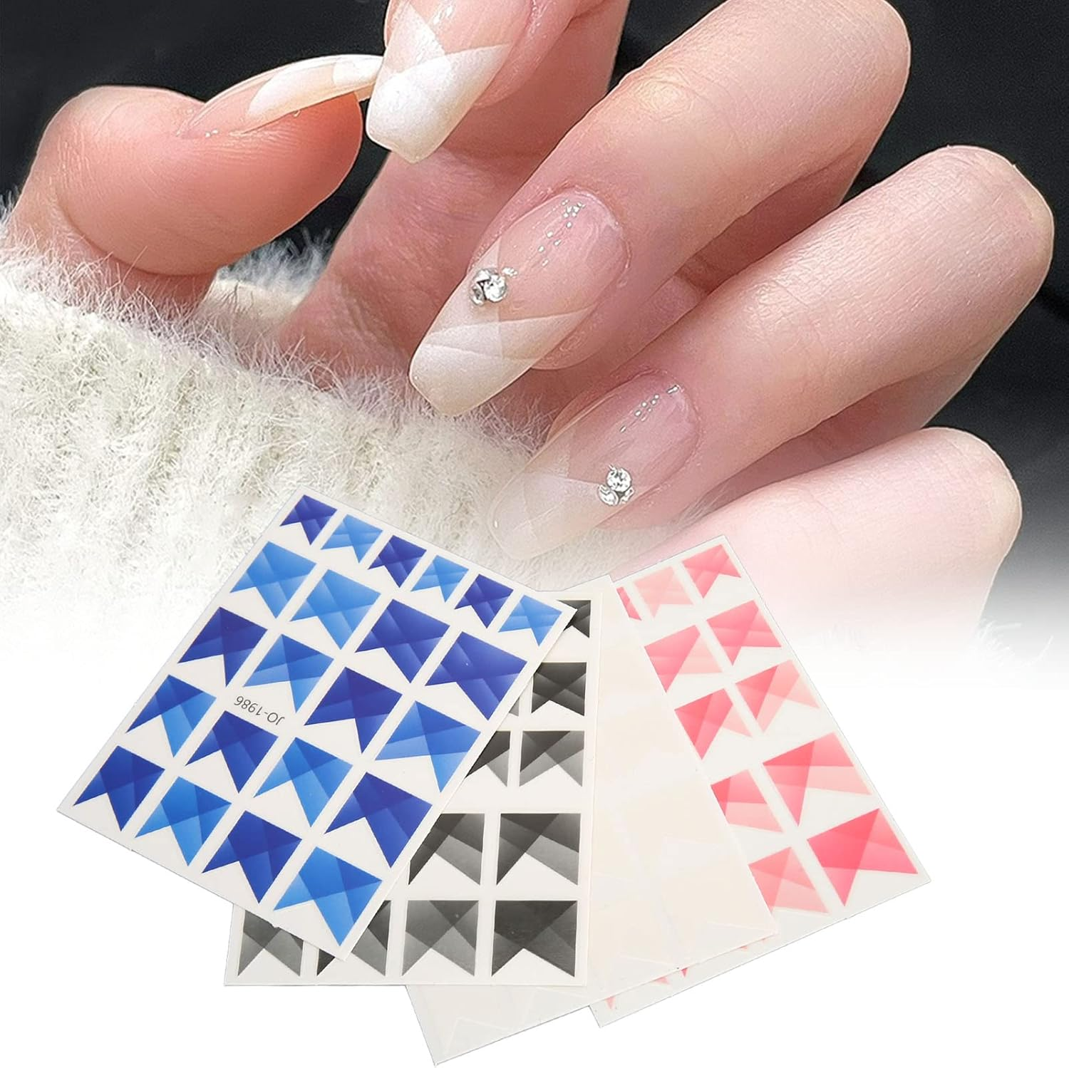 French Nail Stickers Waterproof Nail Art Decoration Stickers Home Use Nail Salon image number 1