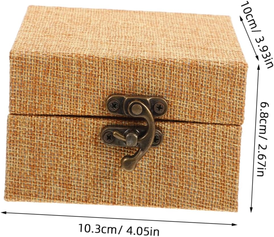 Handmade Brocade Box Calligraphy Ink Pad Box Vintage Small Treasure Chest Storage Organizer image number 5