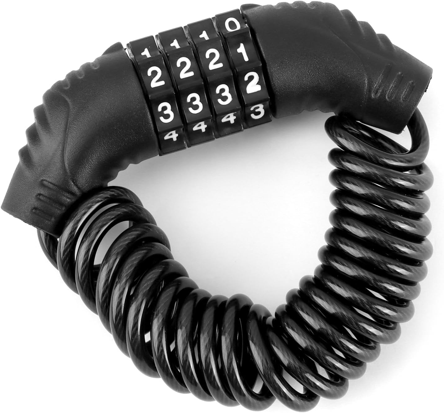 Motorcycle Helmet Lock & Bike Lock - Password Combination Security Lock with 59 Inch Cable, Portable for Bicycle, Motorbike, Suitcase, Luggage & Stroller, Retractable 4 Digit Motorcycle Helmet Lock image number 5