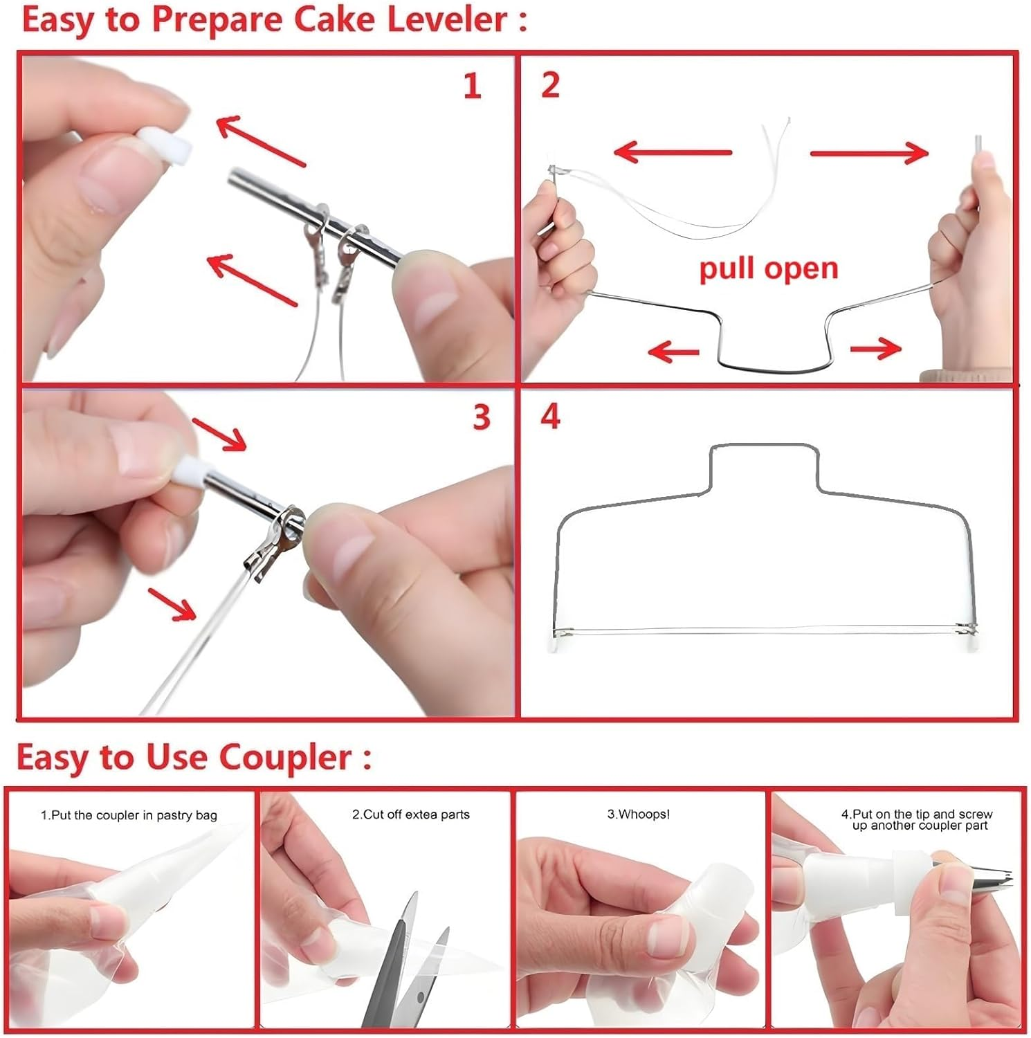 ZERIFAM Cake Decorating Kit - 90 Piece Rotating Cake Table, 24 Numbered Icing Nozzles, 2 Scrapers, 3 Comb Scrapers, 2 Couplings, 5 Wrapping Tapes, and 50 Disposable Pastry Bags image number 2