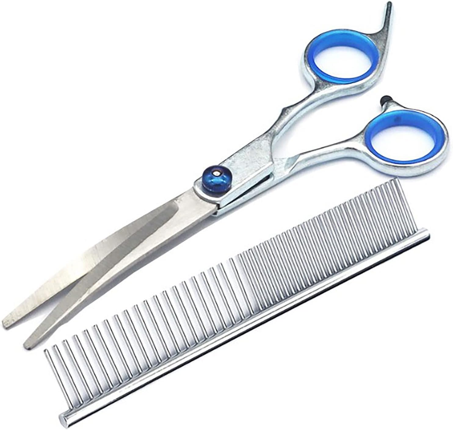 Dog Scissors, Pet Grooming Scissors Set Adjustable Screws Slip Resistance 6 in 1 for Home image number 5