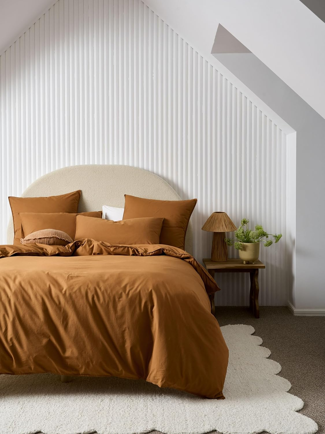 Linen House Organic Cotton Quilt Cover Set, Cinnamon, King Bed Size