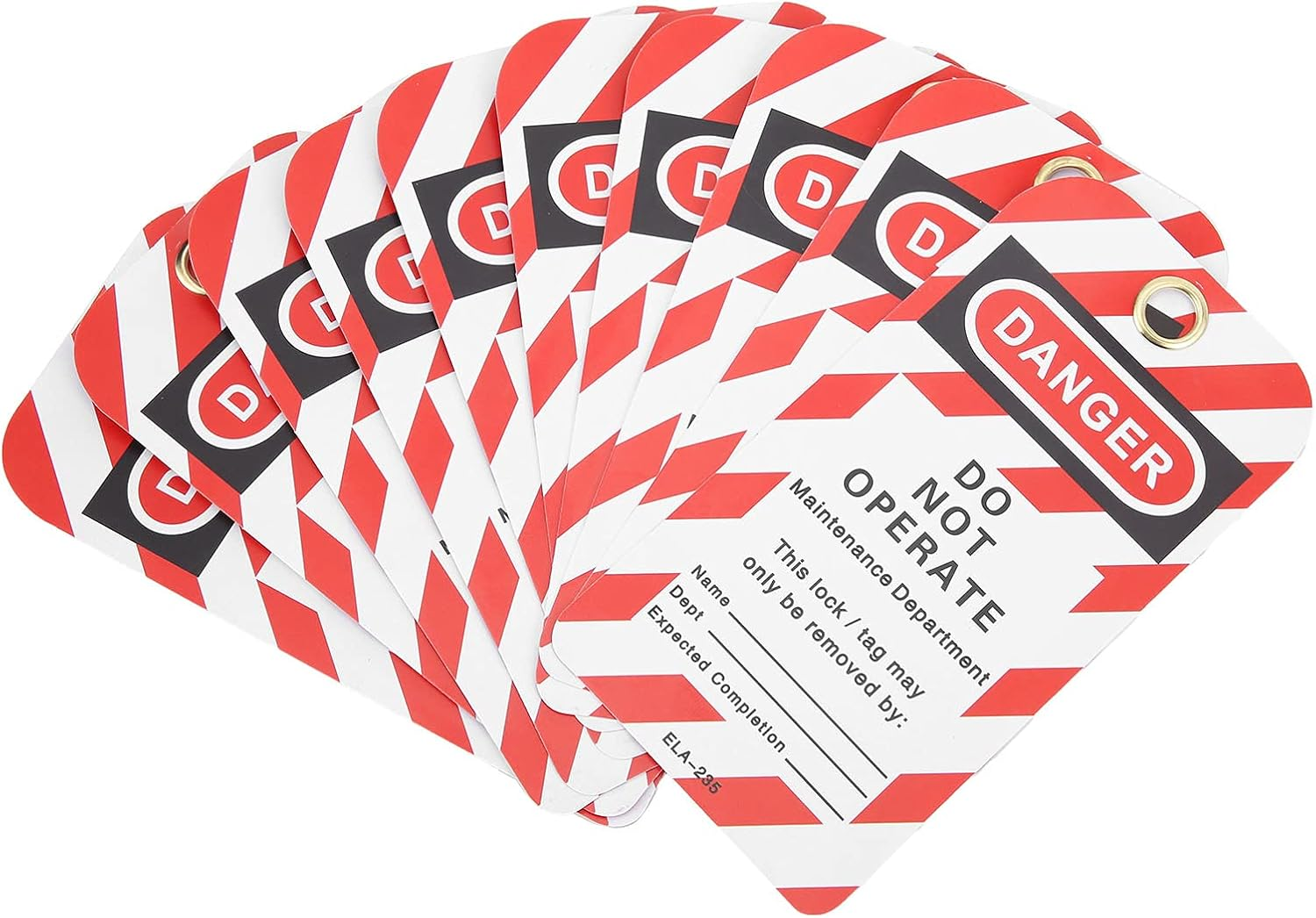 Lockout Tagout Tags, 10PCS Double Sided Danger Do Not Operate Tags PVC Safety Warning Label for Lock Out Tag Out, Out of Service, Electrical Equipment Repair image number 4