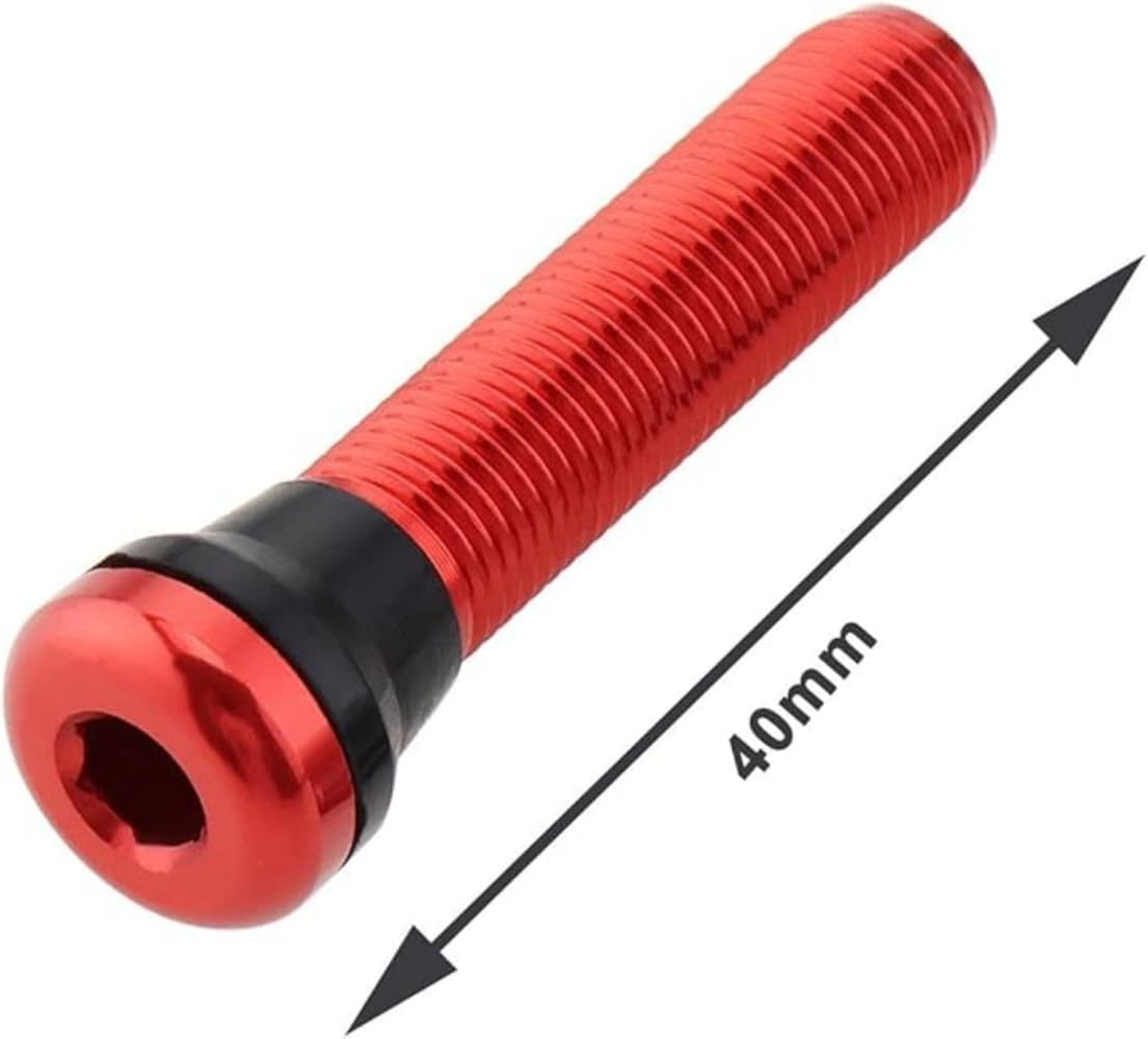 2Pcs 44Mm Red Tubeless Air Valve Aluminum Alloy Tyre Valve round Base Small Size Valves for MTB Road Bike Tubeless Valve Stem (With Caps) image number 4