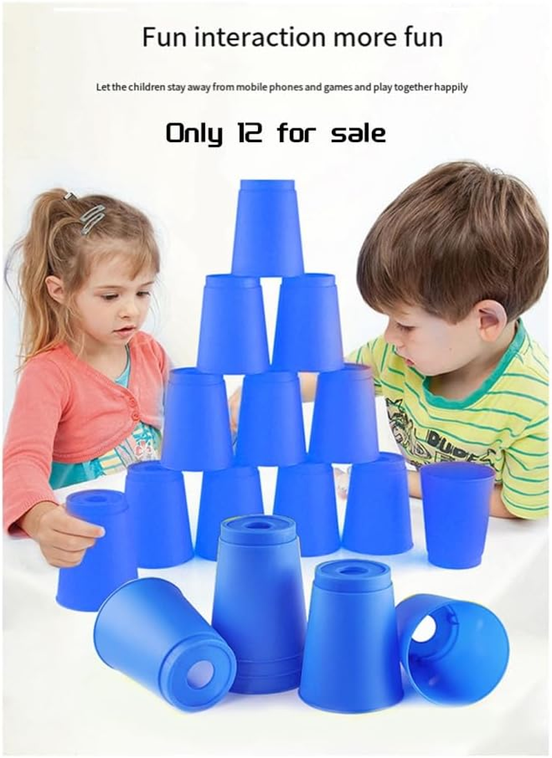 12Pcs Kid Quick Stacking Cups Set Mini Speed Training Game Fun Stacking Cup Fast Paced Game for Girls Easy Install image number 3