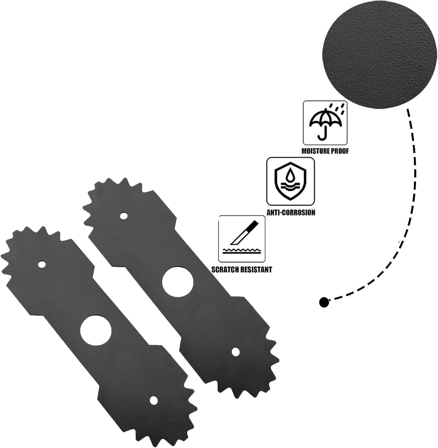WEZCHUGHAOL 2 PCS Heavy Duty Lawn Mower Edger Blades with Teeth - Compatible with Ryobi Edger RY13050 RY13050A RY15518 RY40030 - Durable Steel Replacement Blades for Precise Lawn Trimming image number 5
