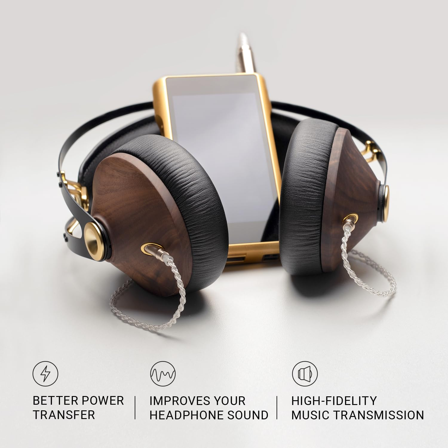 Meze Audio 99 Series Silver Plated Upgrade Cable 3.5Mm Jack | Headphones Hifi Cable Replacement 3.5Mm Male to Dual TS Mono 3.5Mm Male Connector Plug | Cable Length 1.2M/3.9Ft image number 1