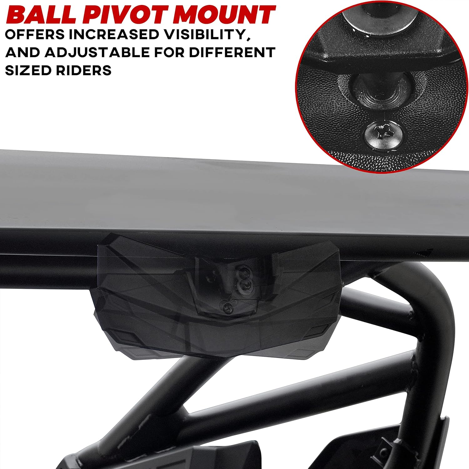 SAUTVS Premium Center Convex Rearview Mirror and Adjustable Folding Side Rear View Mirrors Kit for Polaris RZR PRO Xp/Pro R/Turbo R 2020-2024 (Replace #2883762, #2883763) image number 2