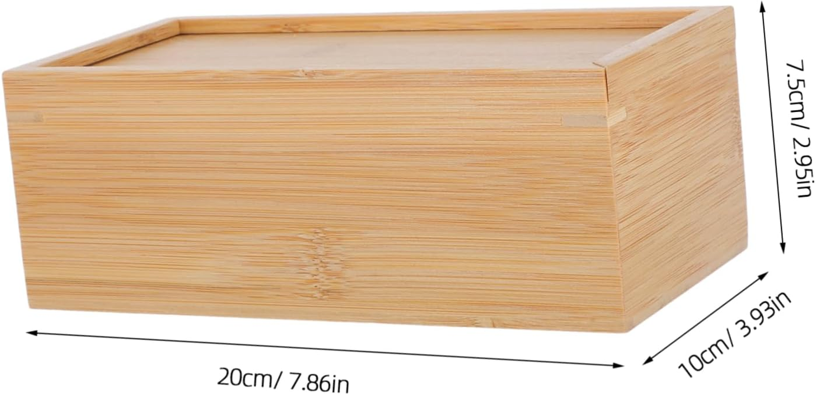 Homoyoyo Storage Box with Sliding Lid Unfinished Decorative Keepsake Box for Desk Organization Bamboo Storage for Office Supplies and Accessories image number 1