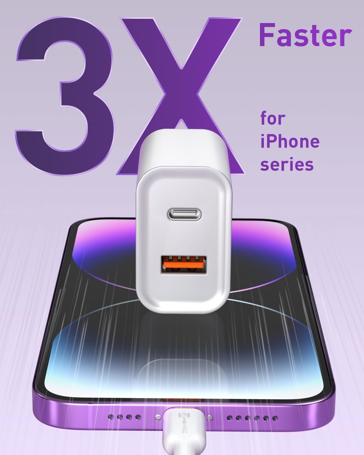 HEYMIX 20W USB C Fast Charger, 4-Pack PD USB-C Dual-Port Wall Plug with Fast Charging QC3.0, Compatible with Iphone 14/13/12, Pixel 7/6, Switch, S22/21 image number 4