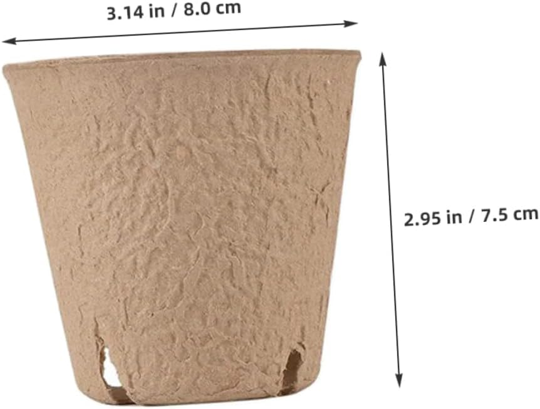 TINEASUR 50Pcs round Paper Pulp Pots for Gardening Nursery Drainage for Growth and Easy Care image number 1