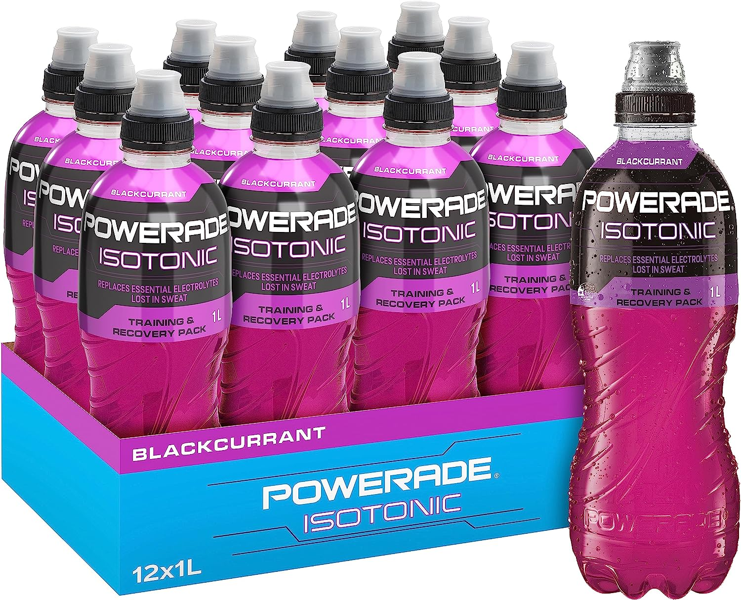 Powerade ION4 Blackcurrant Sports Drink Sipper Cap Multipack Bottles 12 X 1L image number 5