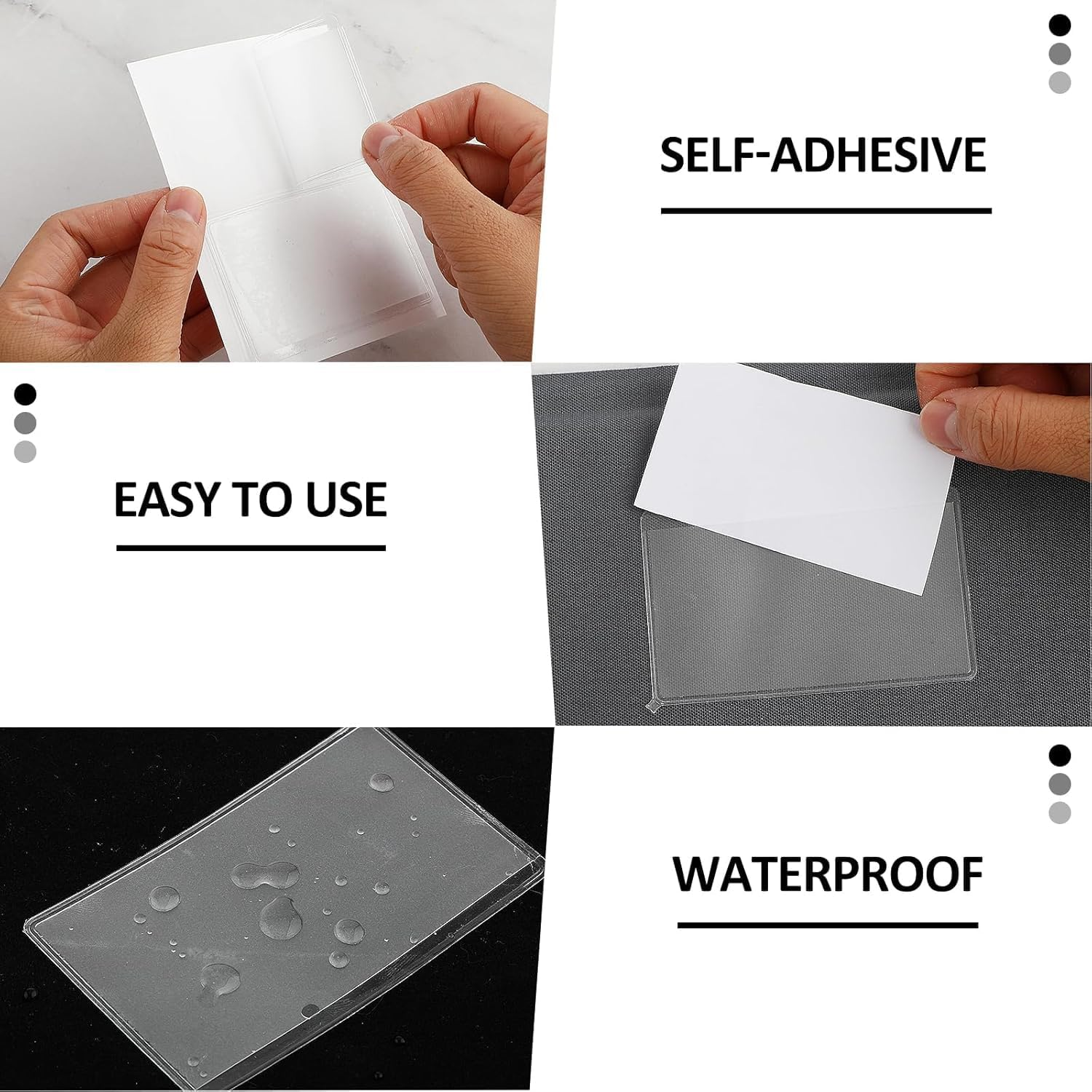 30 Pcs Self-Adhesive Index Card Holders Business Card Pockets Clear Plastic Labels Holders for Organizing Storage Bins Library Card Shelves (3.14 X 2.28 Inches) image number 5