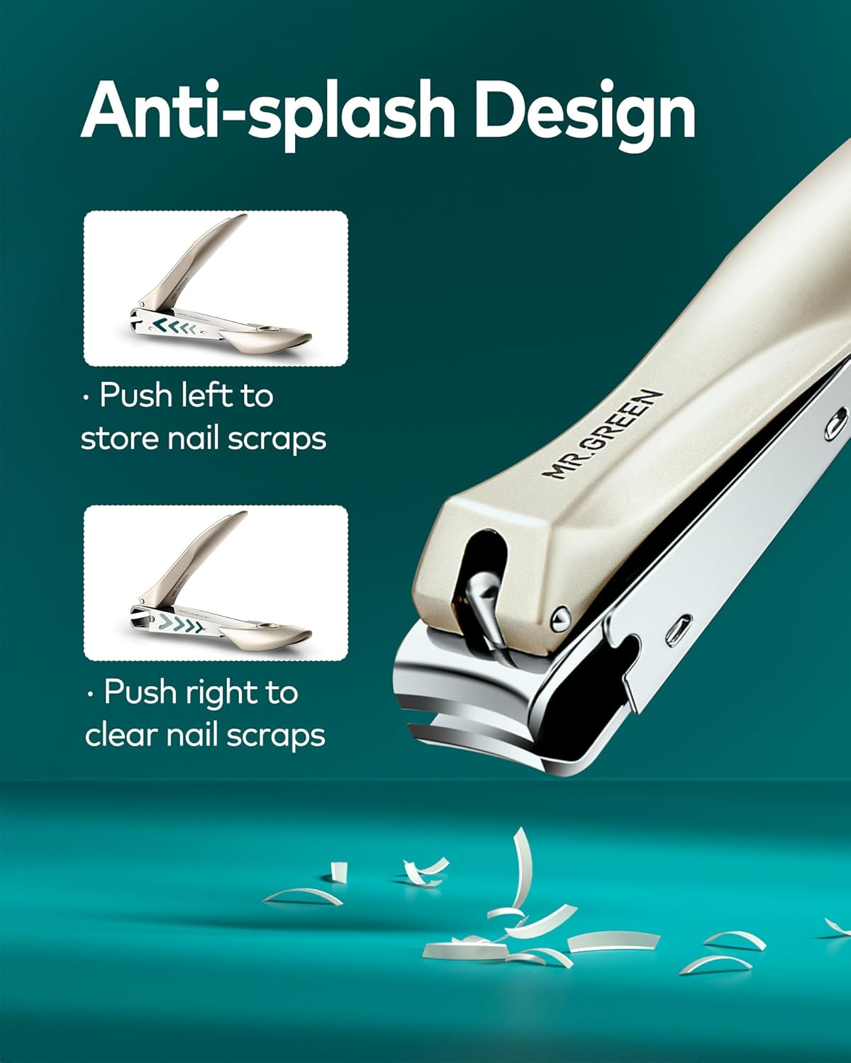 MR.GREEN 3Pcs Nail Clippers Set, German Stainless Nail Clippers with Nail File, anti Splash Nail Clippers with Catcher, Professional Finger&Toe Nail Clippers with Exquisite Leather Case for Men &Women image number 6