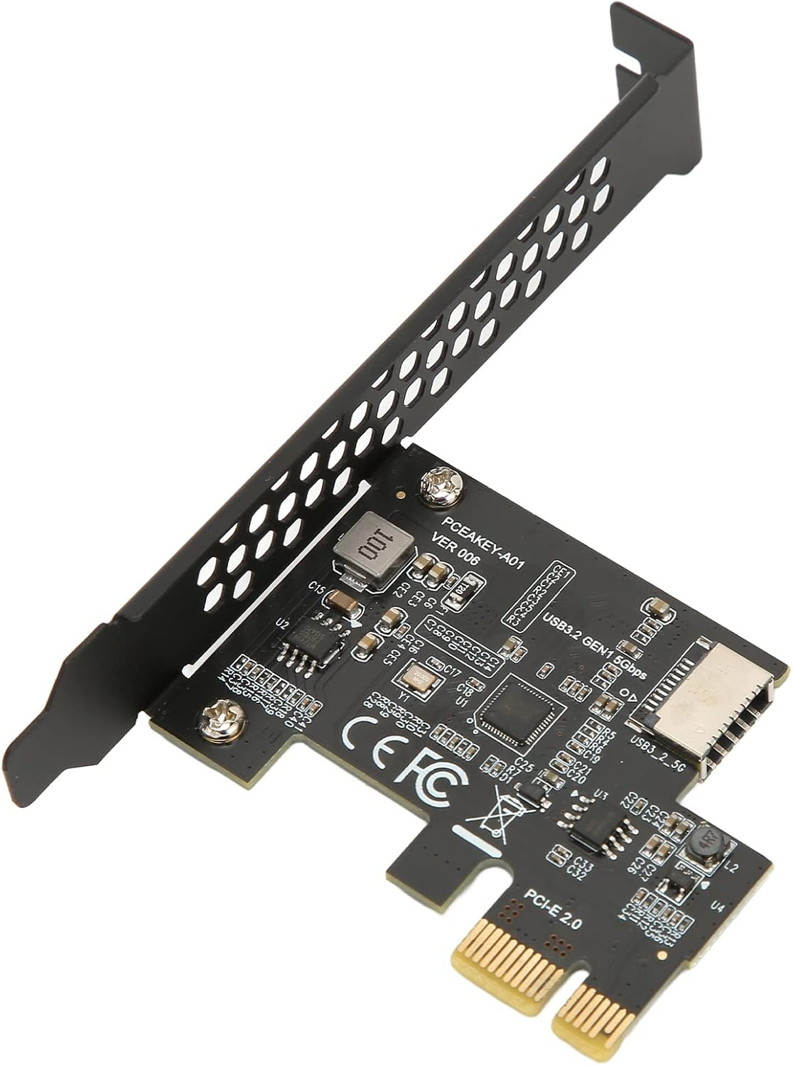 PCIE X1 to USB 3.2 Gen1 Type E Expansion Card, 5Gbps High Speed PCIE X1 to USB3.2 Gen1 Type E 20PIN Expansion Card for Desktop Front Type C, for WINXP 7/8/10/11 for Linux for OS