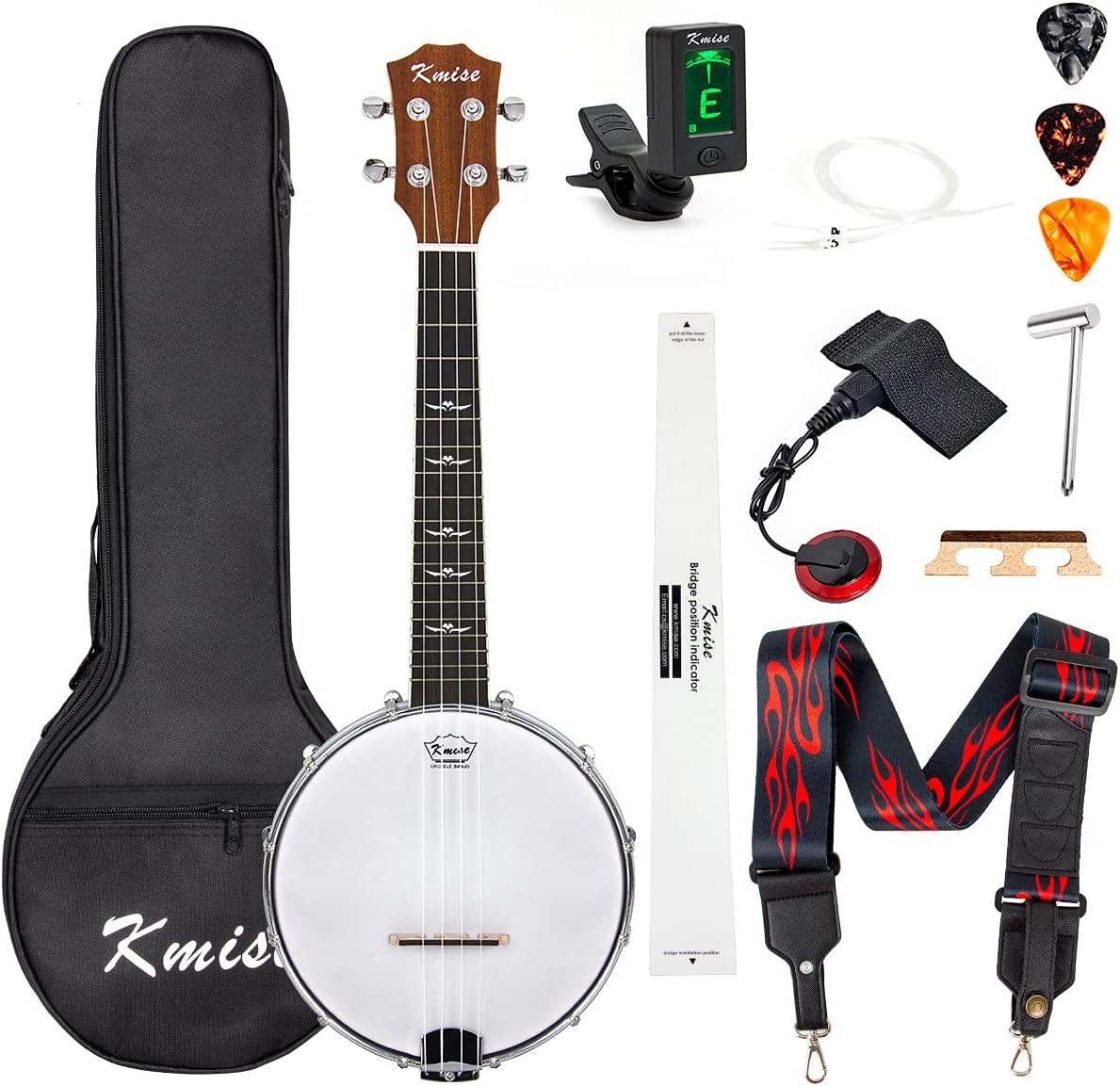 Kmise, 4-String Banjo, Beige, 23 Inches (CR2032)