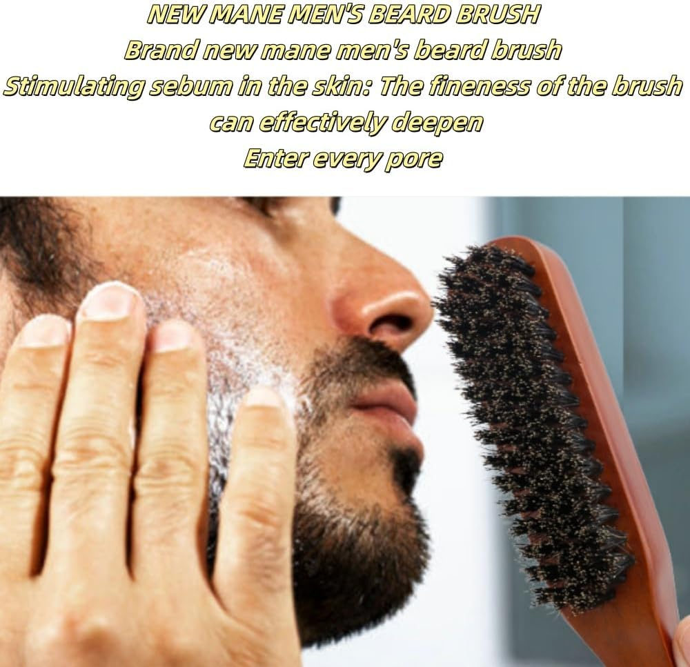 Jindizi Boar Bristle Hair Brush Set, 5Pcs - Slick Back, Teasing, Quiff Roller, Anti-Static, Black