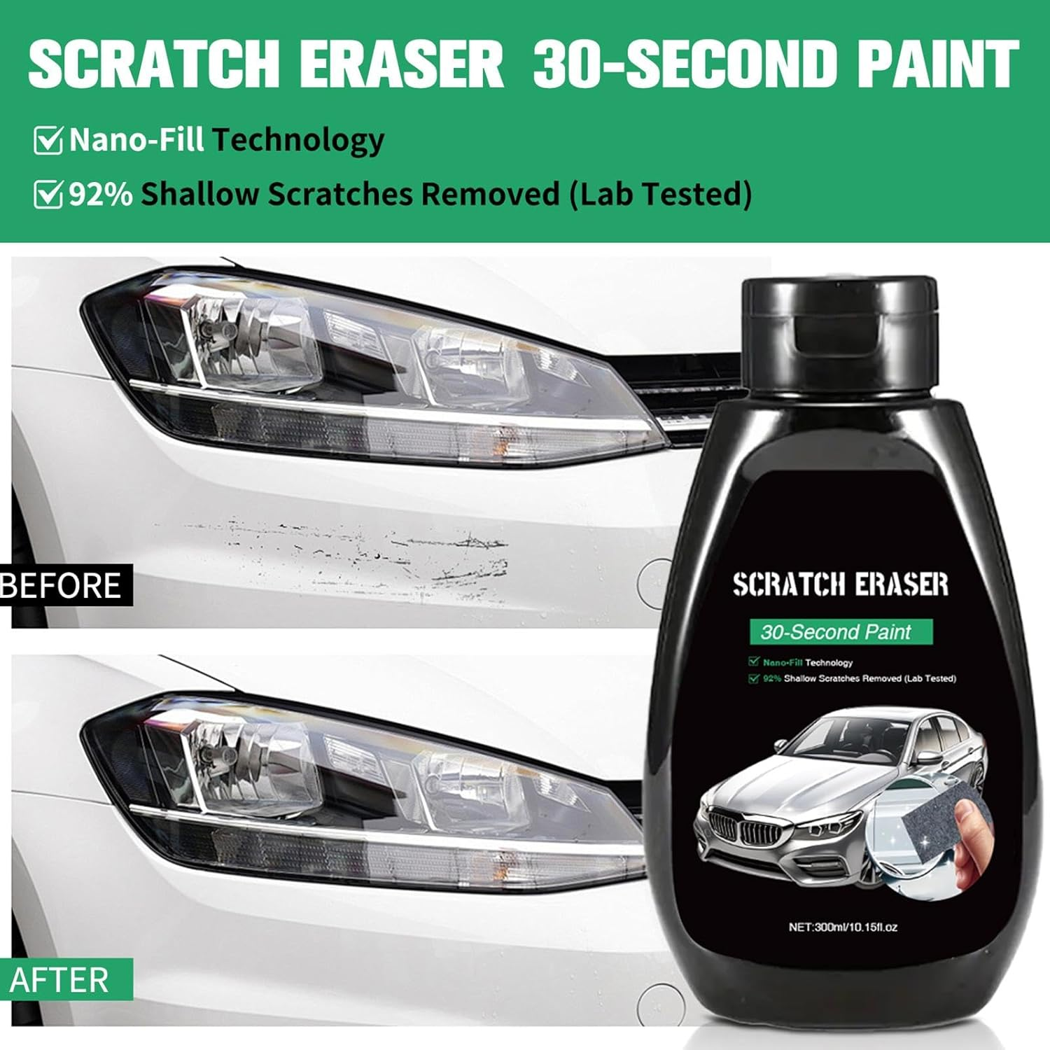 Polishing Compound for Car | Multifunctional Scratch Remover | 300Ml Portable Automotive Buffing Tool, Vehicle Cleaning Supplies for Trucks image number 4