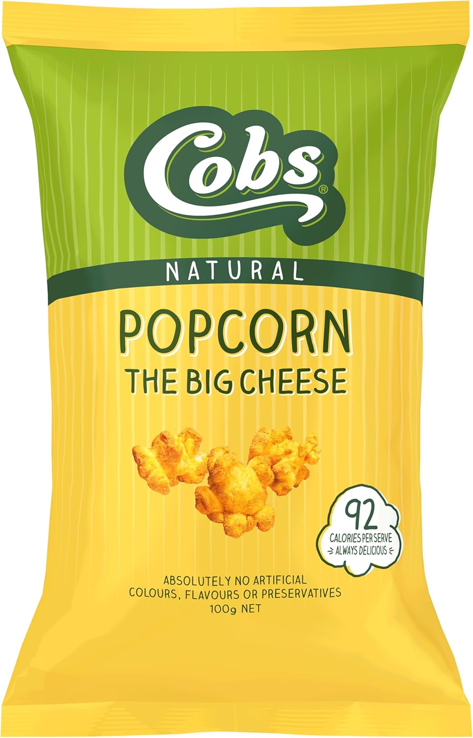 Cobs Natural the BIG CHEESE Popcorn 100G Bag X 12 (1200G Total) image number 4