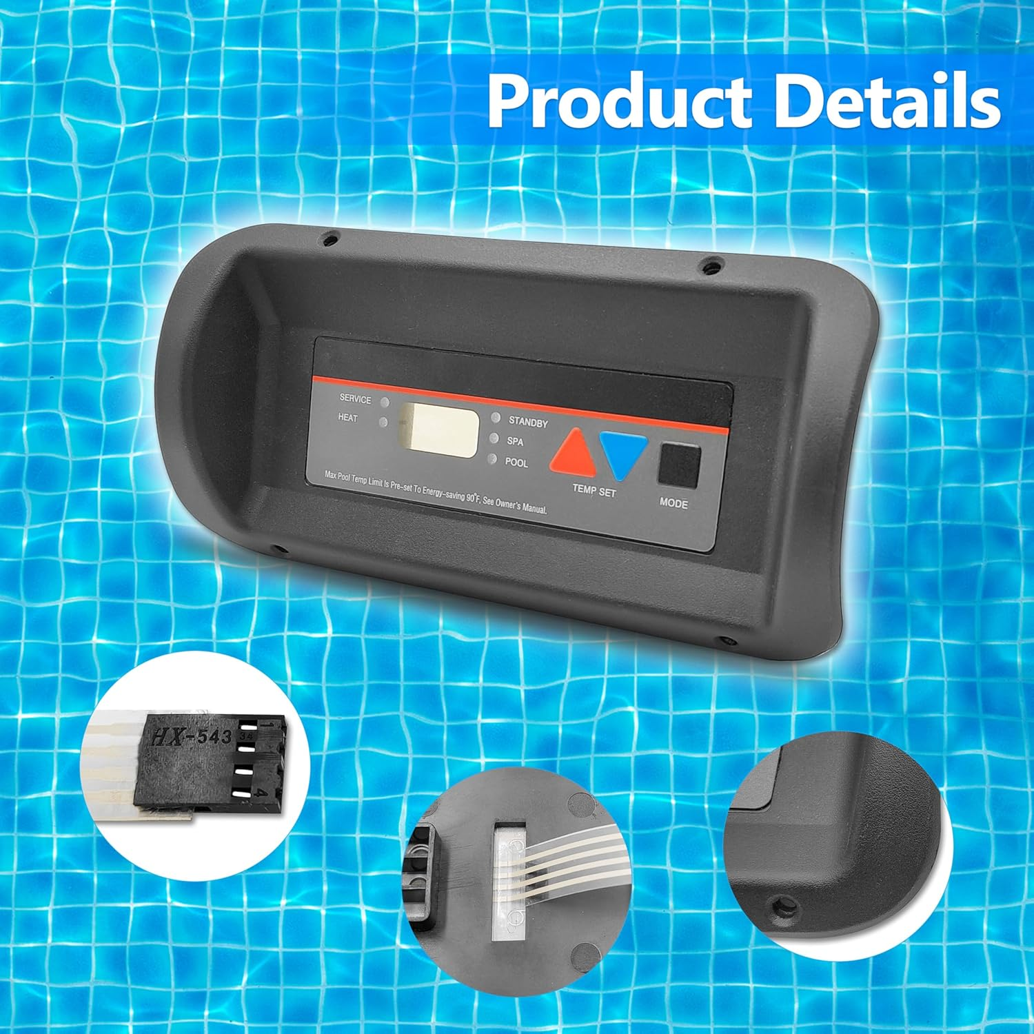State Warehouse Bezel and Keypad Assembly Kit # FDXLBKP1930 Replace for Hayward Compatible with Universal H-Series Low NOX Pool Heater Fits Models H150FDN, H150FDP,H300FDN, H300FDP. - Pool Heaters Control Panel Keypad Membrane Switch image number 3