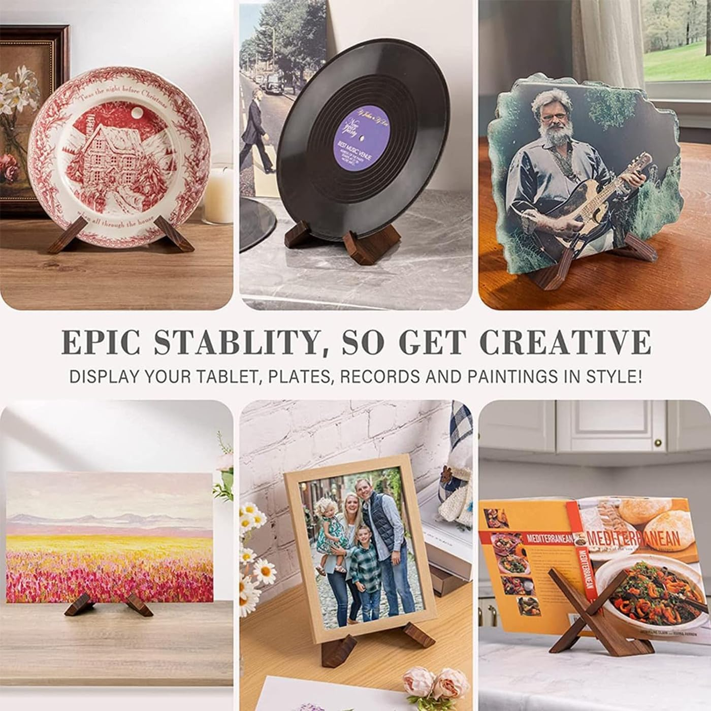 Cookbook Stand Book Stand for Reading Cookbook Holder for Kitchen Recipe Book Holder for Counter Display Stand for Tabletop Multifunctional Display Stand for Tablets, Recipe Books, Photos