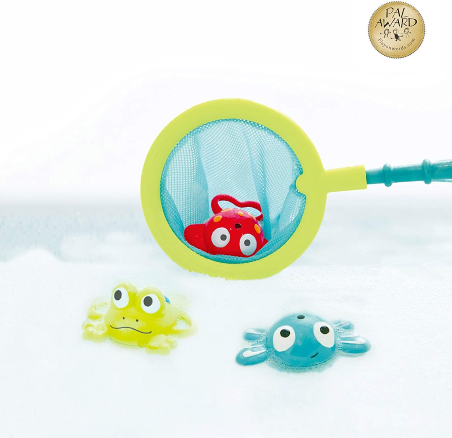 Hape E0214 Double Fun Fishing Set Bath Toy | Jumping Sea Creatures with Net & Detachable Fishing Pole Handle image number 3