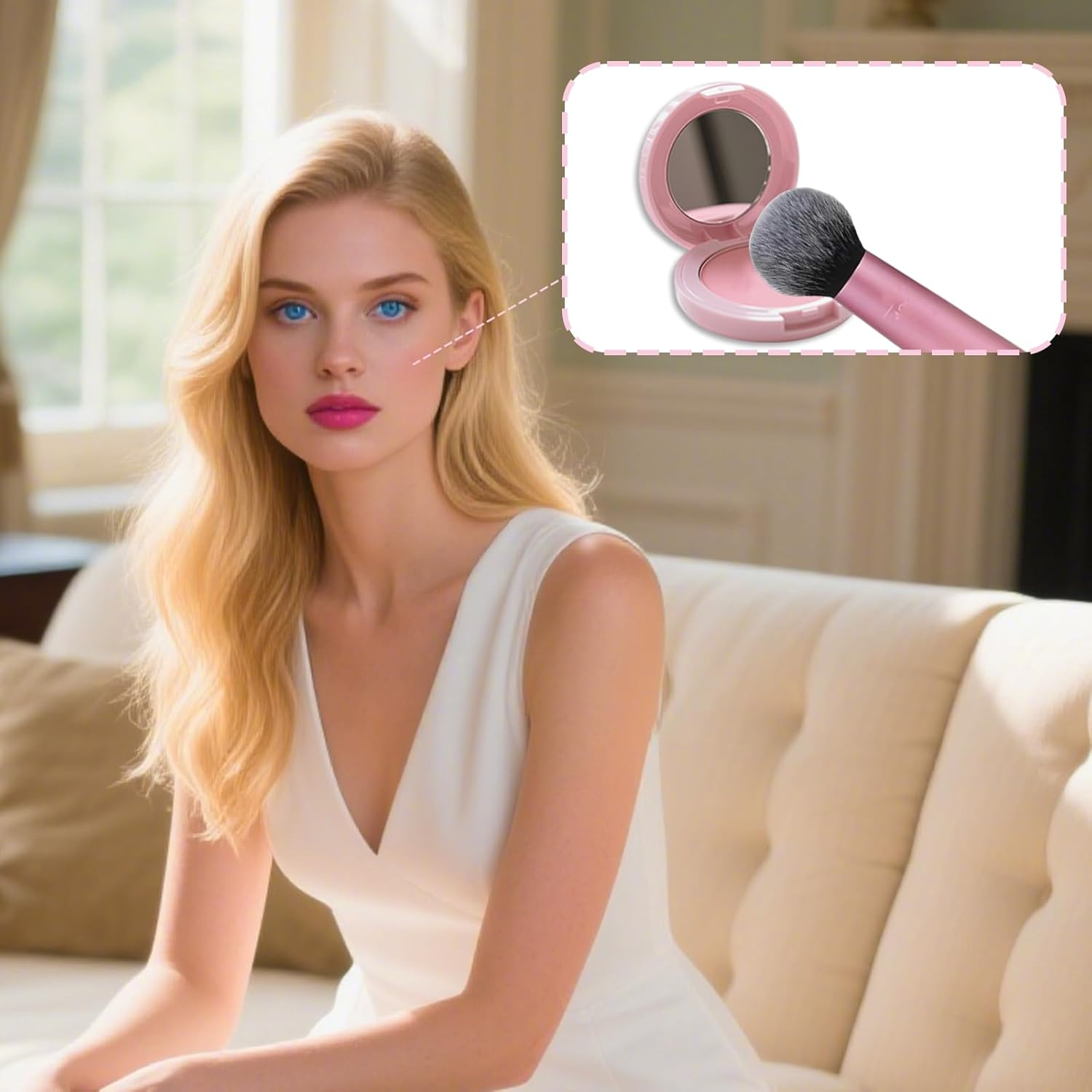 Makeup Brush Set 4 in 1 Daily Essential Brush Set Portable Multifunctional Makeup Brushes Can Be Used for Beauty Touch-Ups Anytime Anywhere Suitable for Girls image number 4