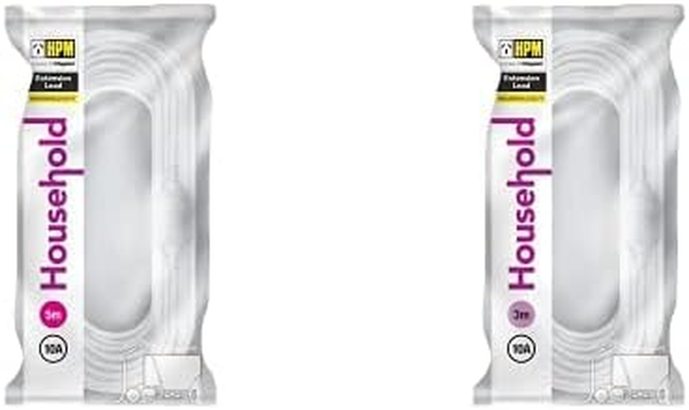 HPM Household Duty Extension Lead White 5M + Household Duty Extension Lead White 3M