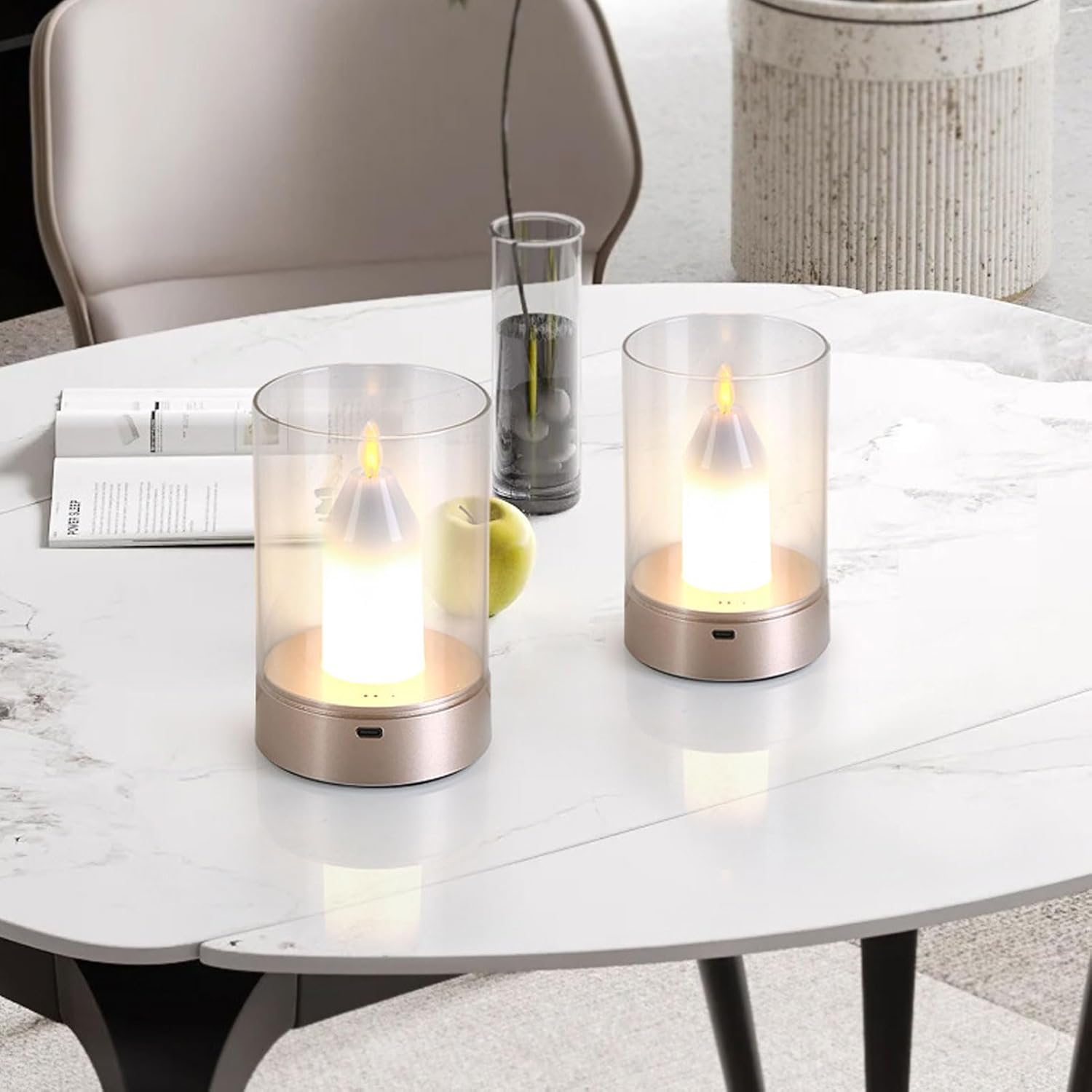 Sorandy Flameless LED Light Candle with Motion Sensor Gesture Control Rechargeable Battery Operated LED Candle Night Light Candlesticks for Home Decor Halloween Christmas Party image number 6