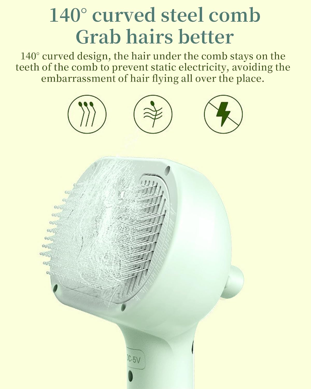 Cat Brush with Steam, 3 in 1 Cat Steam Brush Pet Brush for Shedding Pet Hair Cleaning Brush Comb Steamy Cat Brush Easily Removes Mats, Tangles, and Loose Fur, Rechargeable, Low Noise, Green - Pink image number 2