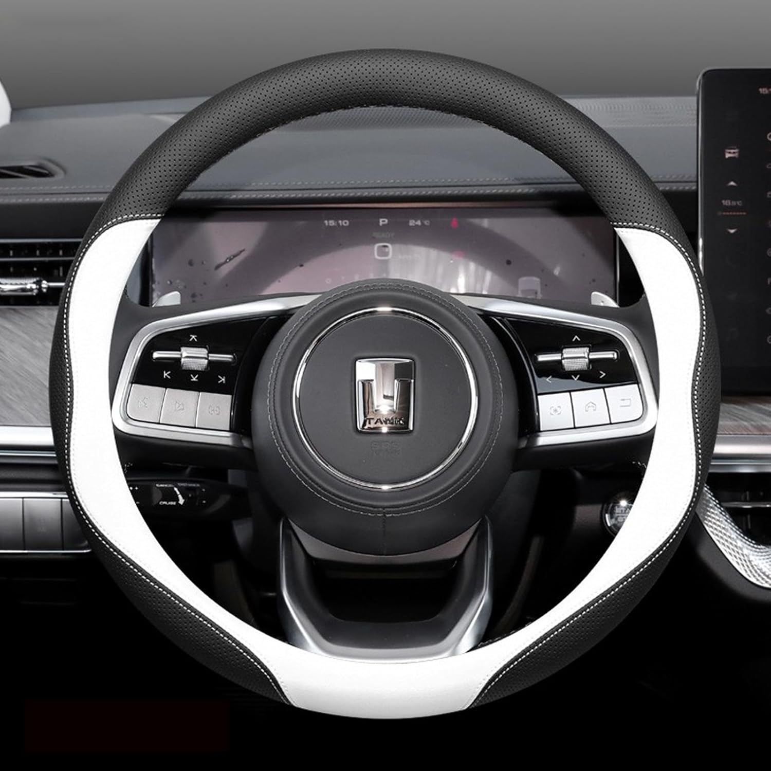 Universal Steering Wheel Cover for Tank 300/500 Non-Slip, Breathable, All-Season Comfort Great Wall GWM Tank 300 Tank 500 Accessories - Black image number 3