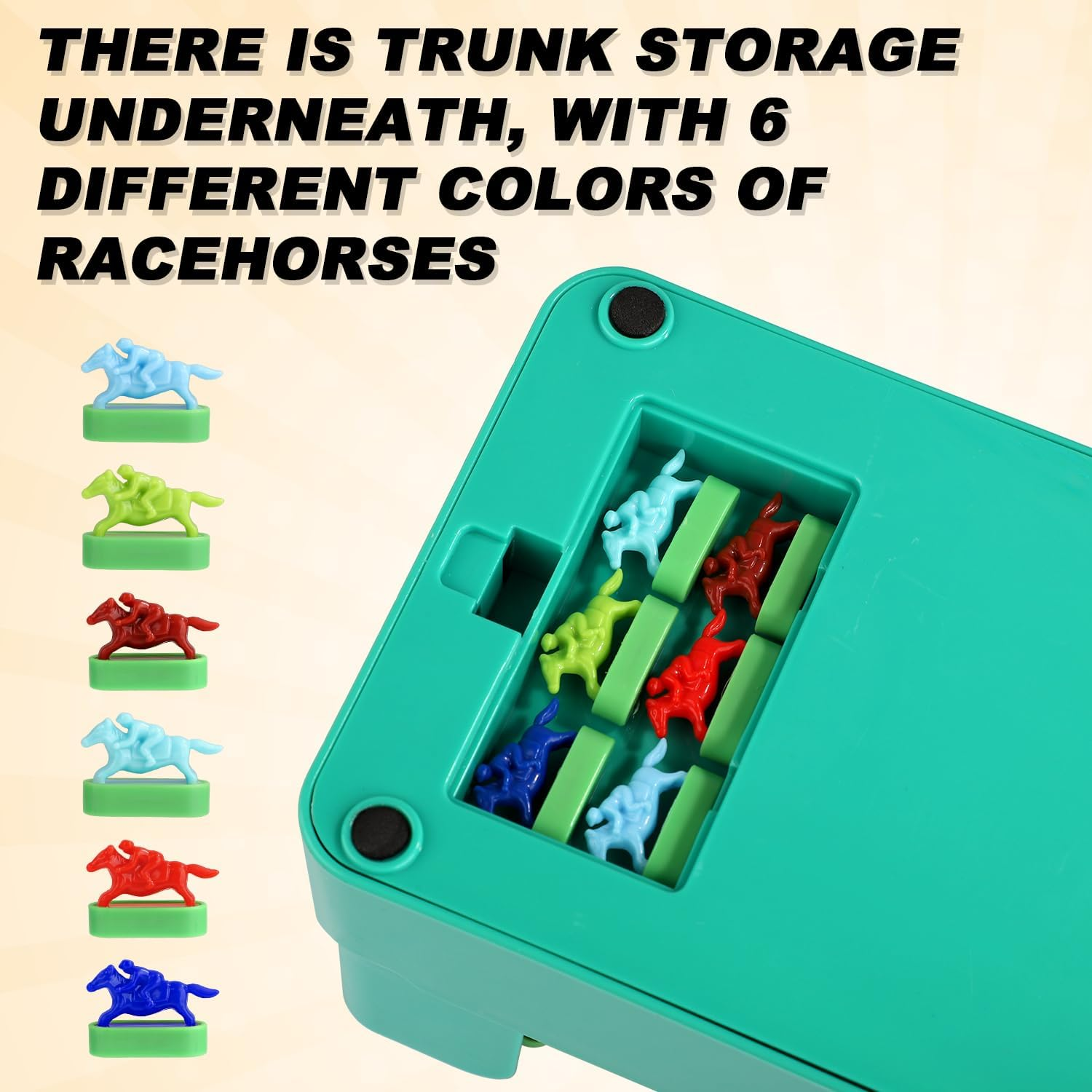 Horse Racing Game, Electronic Horse Racing Game with 6 Horses, Portable, Interesting, Electric Horse Racing Game for Family Reunions, Parties, Camping image number 3