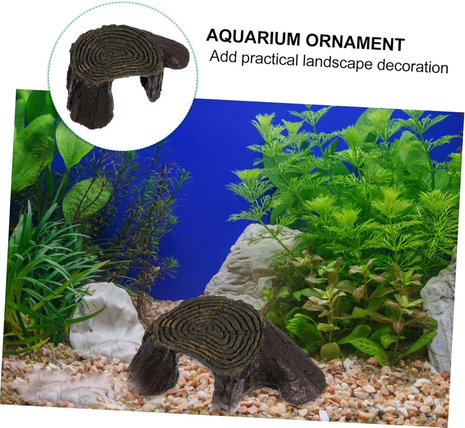 PERSELOSO Reptile Basking Platform Resin Floating Terrace for Tortoise in Aquarium Fish Tank Decor image number 3