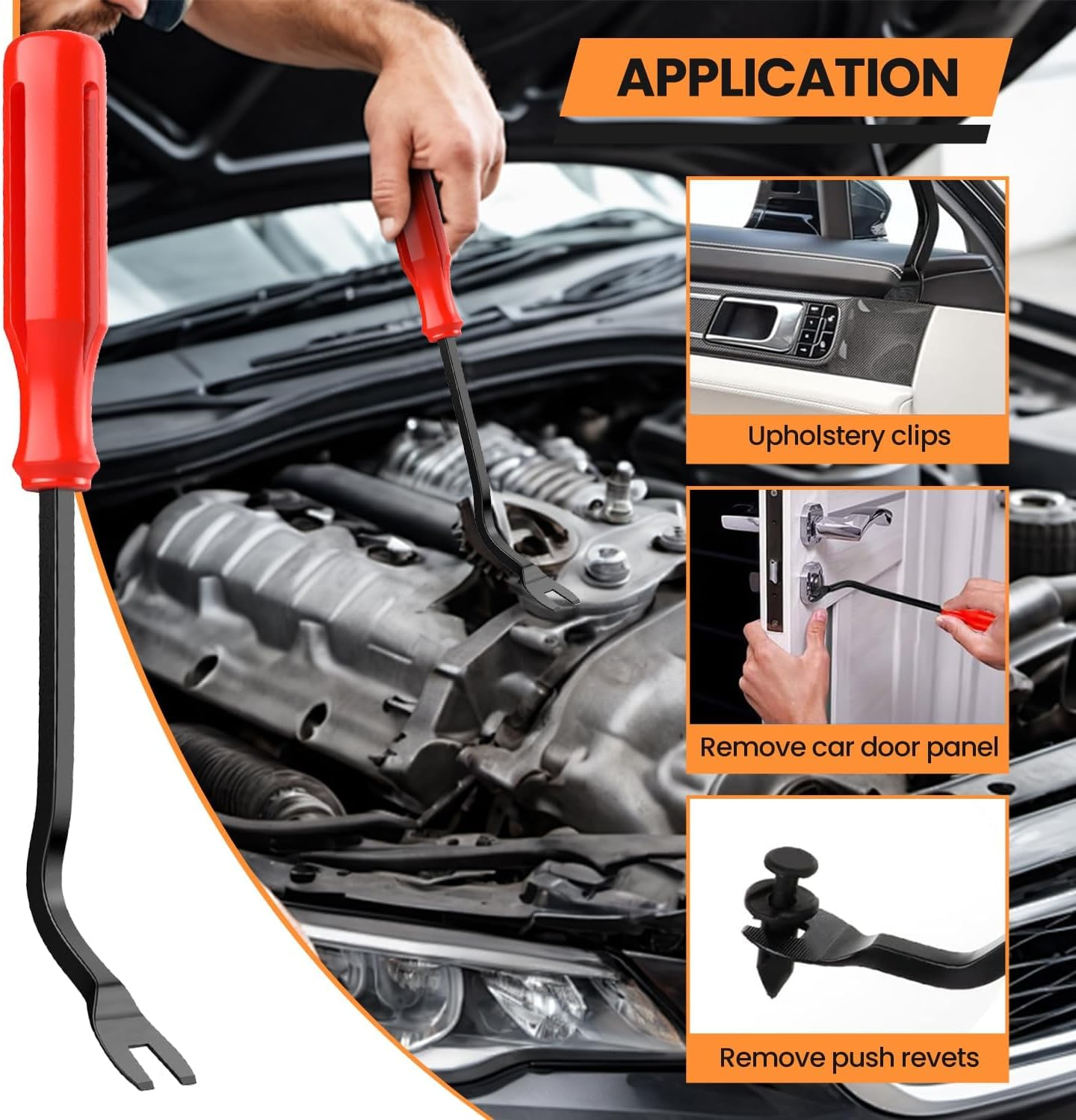 Car Fixing Clip Set, 1240PCS General Motors Tools and Equipment Tool Set, 32 Size Fastener Rivet Repair Car Clip, Decoration Removal Tool and Fastener Removal Tool image number 2