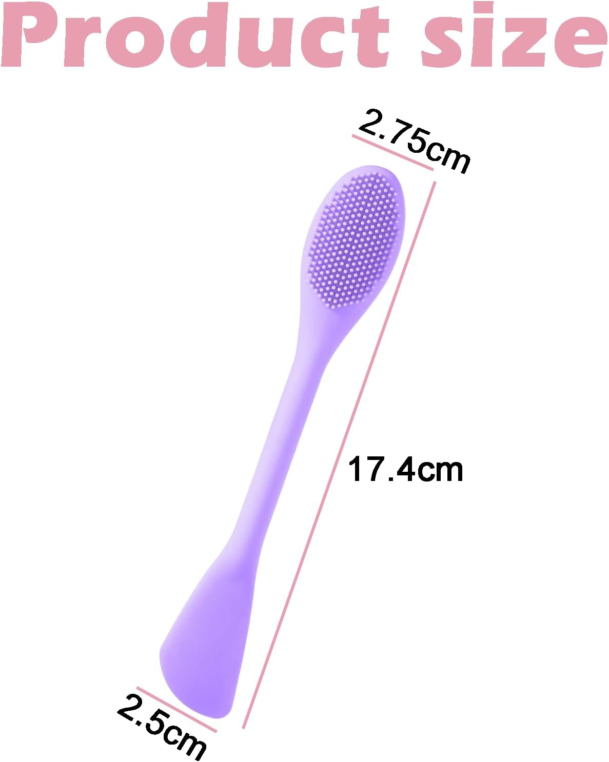 2 Pcs Pore Cleaning Brush, 2 in 1 Siliconepore Scrubber, Double-Sized Face Mask Brush Scrubber Applicator Facial Tools for Clay Mud Charcoal Face Mask (Purple+Grey)