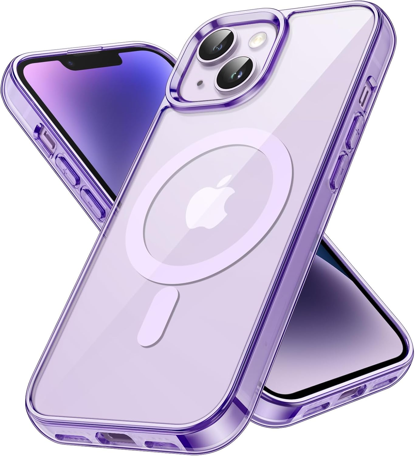 Jetech Magnetic Case for Iphone 14 6.1-Inch Compatible with Magsafe Wireless Charging, Shockproof Phone Bumper Cover, Anti-Scratch Clear Back (Clear)