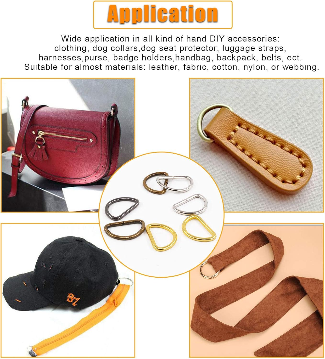 Rustark 1Inch/25Mm Metal Belt Buckle Hardware Assortment Webbing Strap Loops Clasp for Belt Craft Project DIY Accessories image number 1