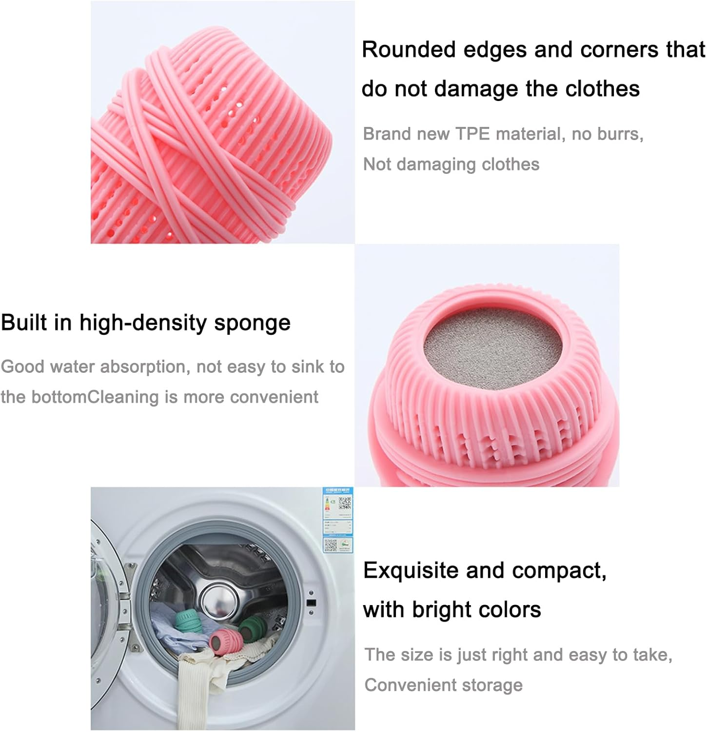 3 Pack Reusable Dryer Balls, Fabric Softener Dispenser Balls for Laundry, Static Removal & Softening, Washing Machine Safe image number 5