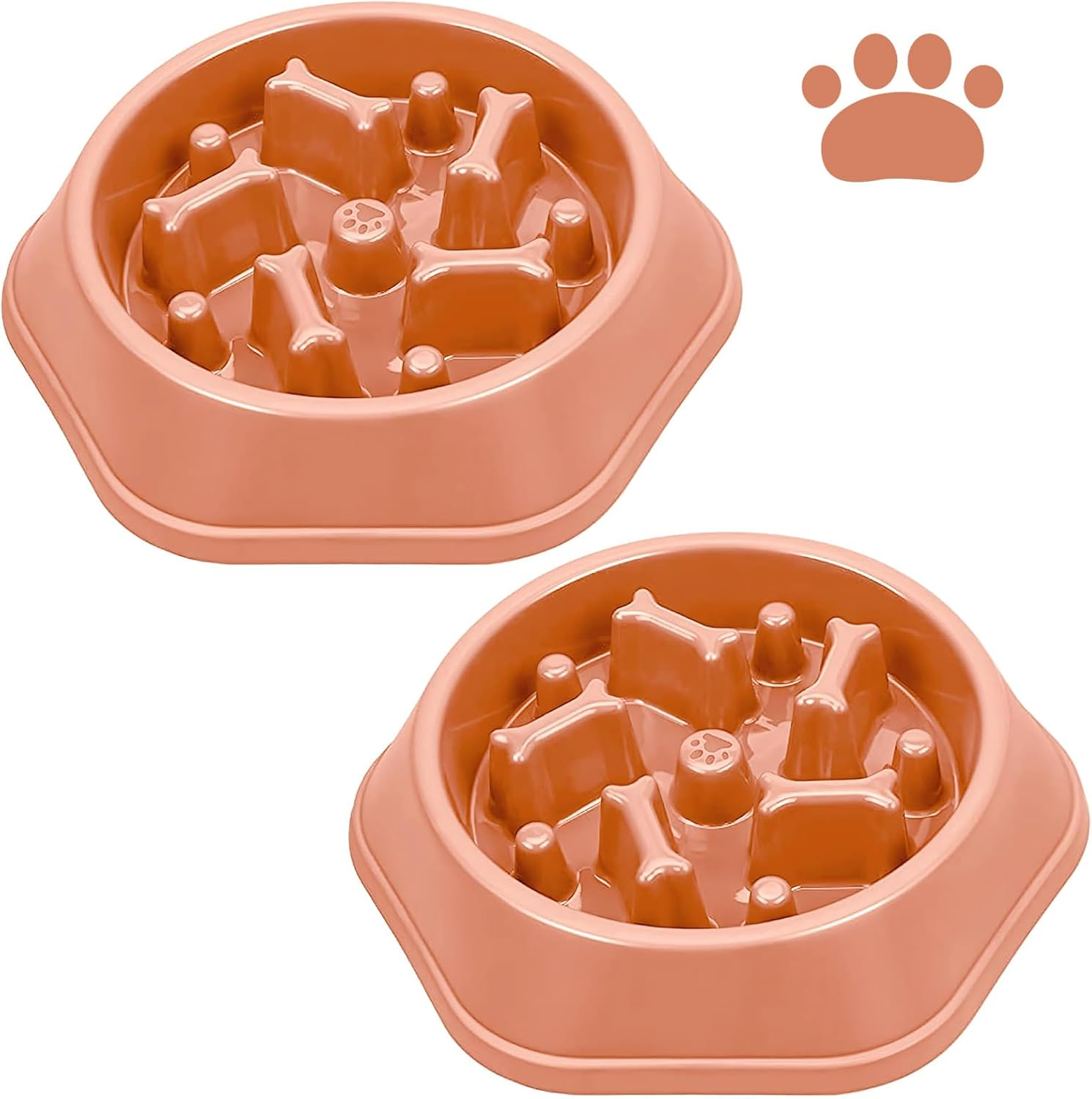 【Ecixniy】 2Pc Dog Bowl Slow Feeder - Anti-Skid, Non-Slip Interactive Feeder Dog Bowls with Grip Base to Reduce Overeating, Bloating,And Obesity for Wet,Dry,Or Raw Food(2Pc-Green Bowl Feeder)