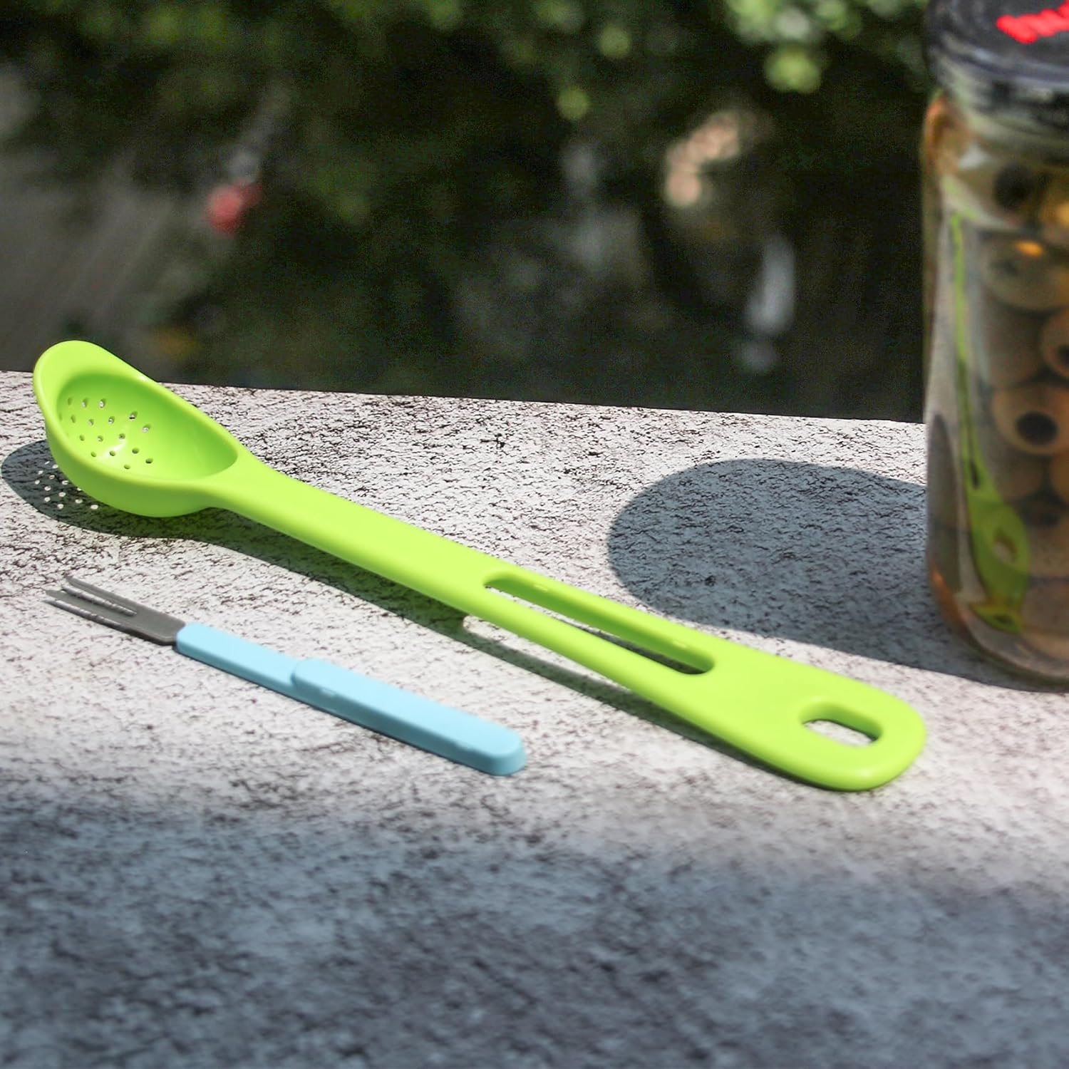 Pickle Forks 2 Pieces Olive Spoon, Pickle Picker Jar Spoon and Fork Set, for Kitchen Olives Cans, Onions, Cucumbers, Slotted Spoon image number 2