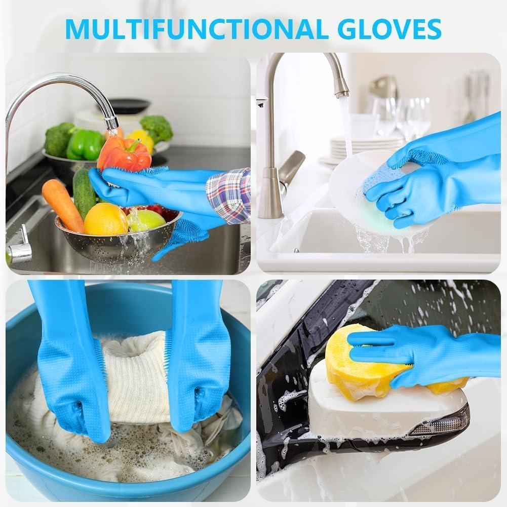 Pet Grooming Gloves -Heat Resistant Silicone Gloves with High-Density Teeth- Massage Mitt with Enhanced Five Finger Design - Efficient Deshedding Glove for Dogs, Cats image number 1