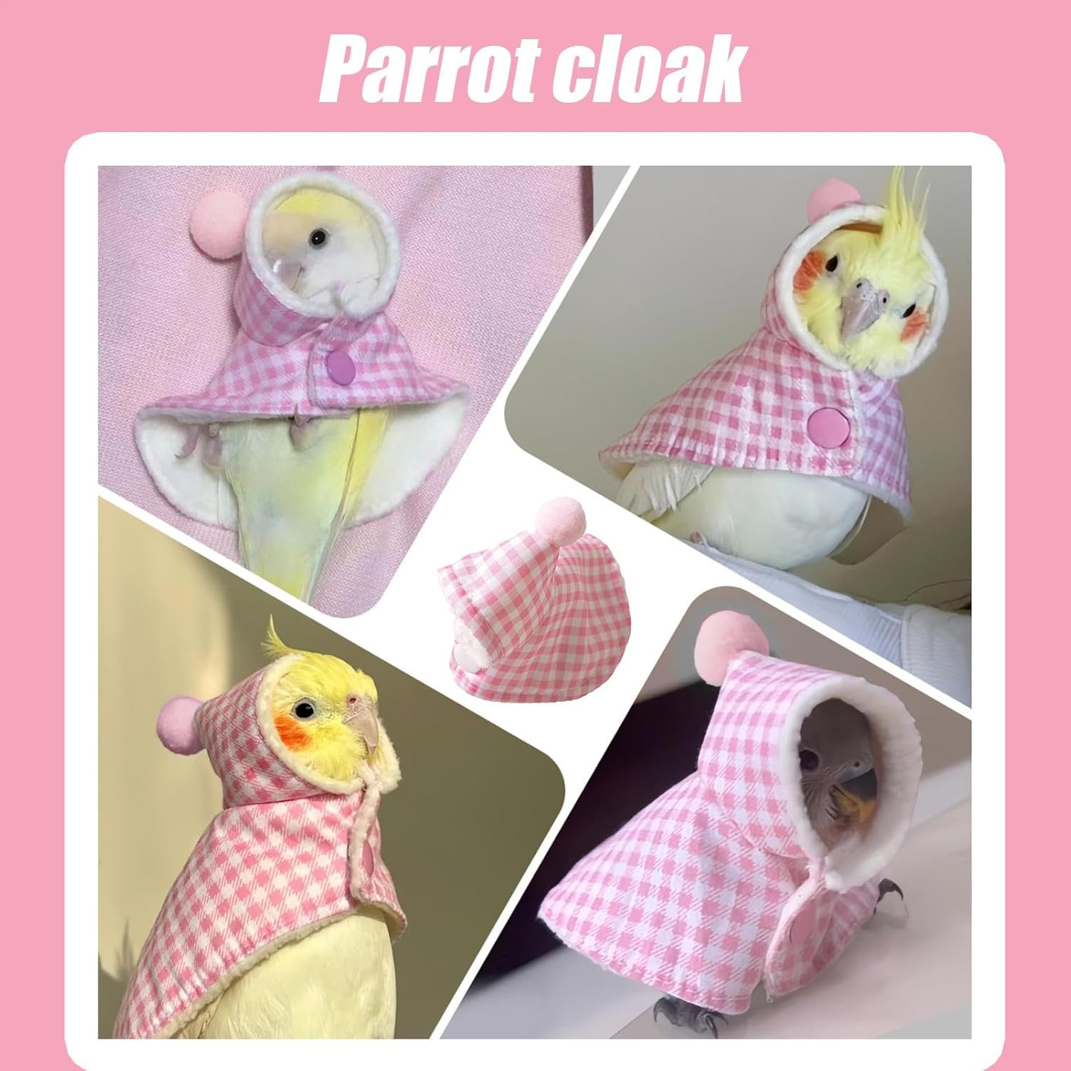Bird Clothes for Parrots, Bird Coat, Parrot Clothes for Outdoor Winter, Reusable Cosplay Photo Prop, Bird Clothing, Washable Small Animal Clothing for Budgies, Nymphs image number 2