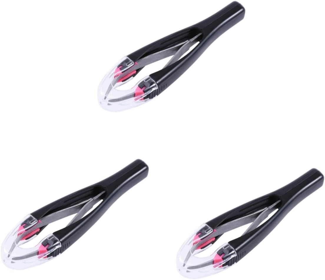 Bujo Tweezers 3Pcs Eyebrow Tweezers Precision Eyelash Curlers Lash Tweezers Automatic Eyebrow Retractable Tweezers Retractable Eyebrow Tweezer Hair Tweezers Eyebrow Tweezer Kit image number 5